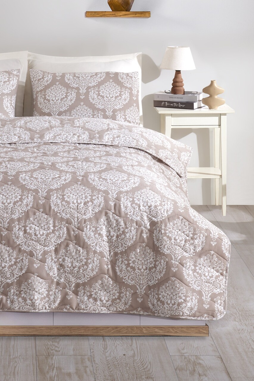 Set cuvertura matlasata dubla King (FR), 3 piese, L'essentiel Maison, Post, Maro - imagine 3